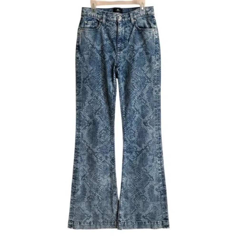 7 For All Mankind Ginger Reed Laser Snake Indigo Wide Leg Jeans 26 AU6400362L